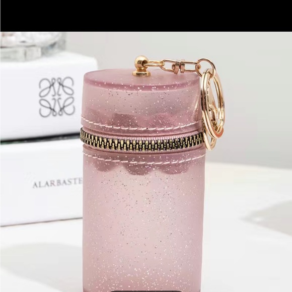 Accessories - Semi clear pink storage keychain